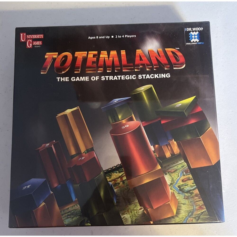 2008 University Games Totemland Board Game Wood Stacking Strategy Sealed New‎